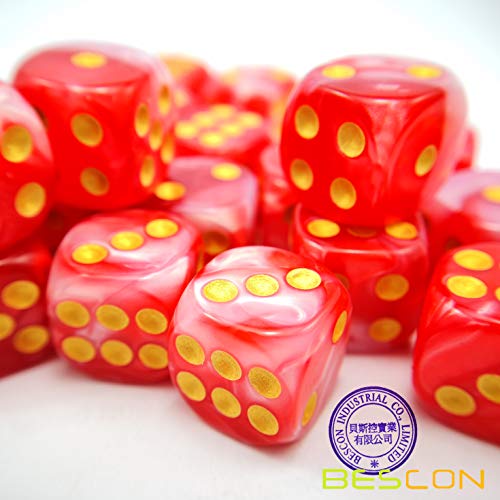 Bescon 12mm 6 Sided Dice 36 in Cube, 12mm Six Sided Die (36) Block of Dice, Gemini Effect in All Assorted Flower Colors