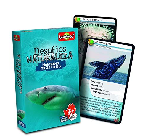 Bioviva- Juego de cartas Desafíos Naturaleza Animales Marinos (Asmodee 306) , color/modelo surtido