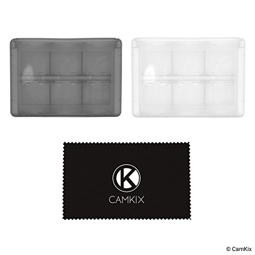 CAMKIX 2X Caja de Juego, Compatible con Nintendo 3DS - Se Adapta a hasta 44 Juegos, 4 Tarjetas SD, 4 Micro SD/TF y 4 lápices Stylus - Juego de Tarjetas Organizador - Blanco y Negro