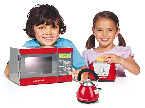 Casdon Microondas, hervidor y tostadora de Juguete PLC Morphy Richards (Rojo y Gris)