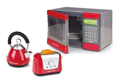 Casdon Microondas, hervidor y tostadora de Juguete PLC Morphy Richards (Rojo y Gris)