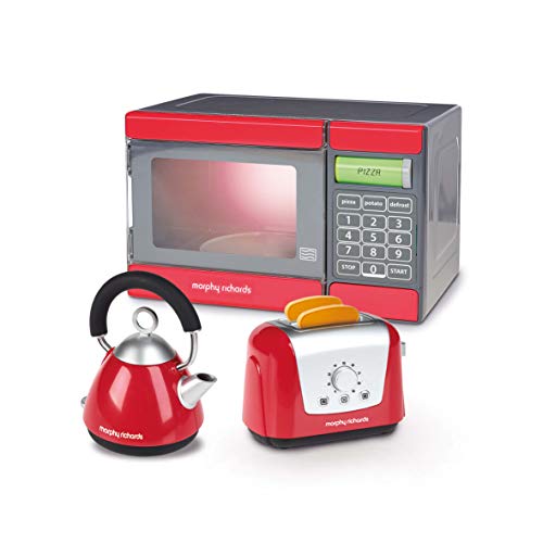 Casdon Microondas, hervidor y tostadora de Juguete PLC Morphy Richards (Rojo y Gris)