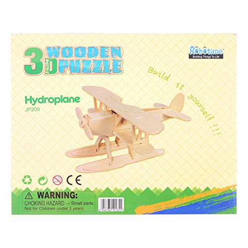 Georgie Porgy Rompecabezas de Madera 3D Puzzle de Modelo Colección de de Animales Juguete de Construcción Kit Kids Jigsaw Toy Edad 5+ (3 Piezas) (Hidroavión Swing Ship Bote Salvavidas)