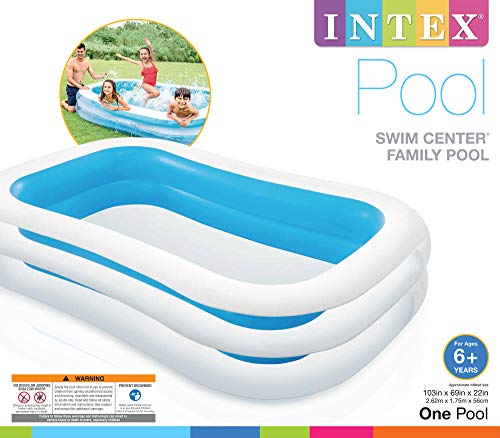 Intex 56483NP - Piscina hinchable rectangular 262 x 175 x 56 cm, 770 litros (Colores surtidos), 1 unidad