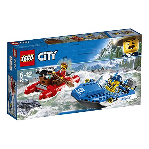 LEGO City Police - Huida por Aguas Salvajes, Juguete de Policía de Construcción y Aventuras para Niños y Niñas de 5 a 12 Años, Incluye Minifiguras y Barcas (60176)