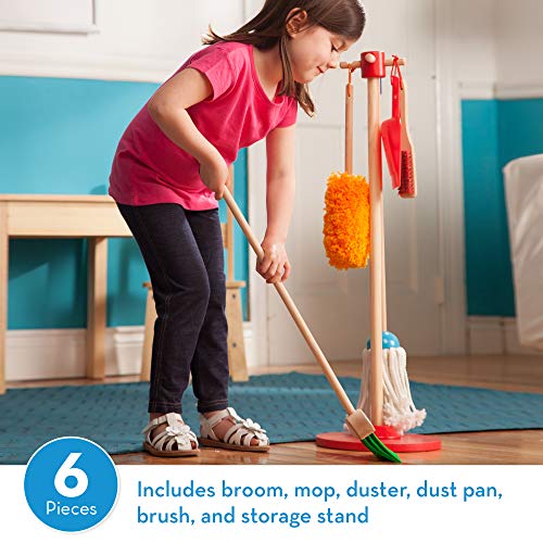 Melissa & Doug, Let’s Play House! Dust! Sweep! Mop! The Original Pretend Play Cleaning Set (6 Pieces, Broom, Mop, Duster, and Organizing Stand, Great ... - Kids Toy Best for 3, 4, 5, and 6 Year Olds)