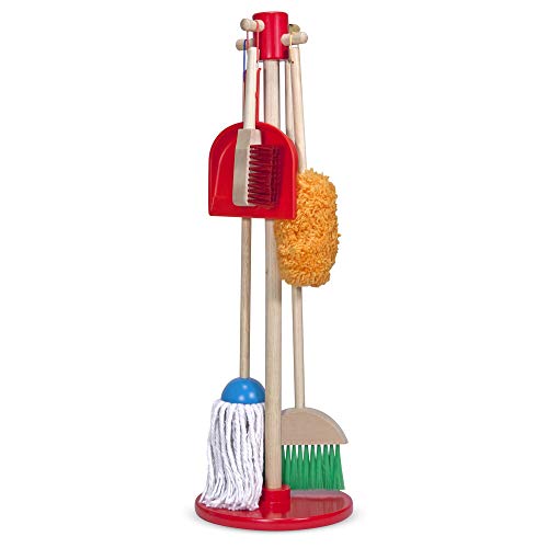 Melissa & Doug, Let’s Play House! Dust! Sweep! Mop! The Original Pretend Play Cleaning Set (6 Pieces, Broom, Mop, Duster, and Organizing Stand, Great ... - Kids Toy Best for 3, 4, 5, and 6 Year Olds)