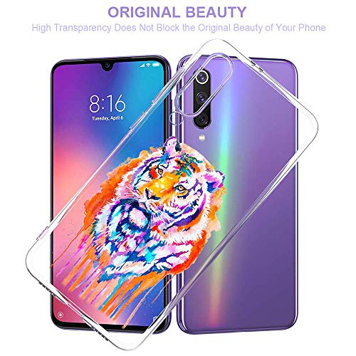 Oihxse Compatible con Motorola Moto G6 Plus Funda Suave Gel TPU Silicona Cristal Transparente Carcasa Acuarela Animal Pintado Patrón Protectora Estuche Bumper Caso Case (B7)