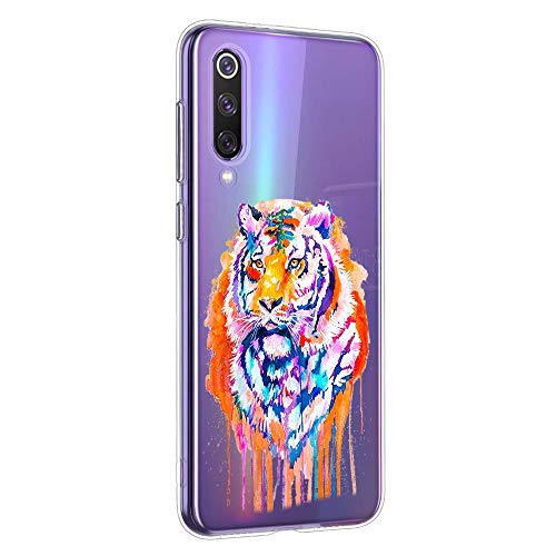 Oihxse Compatible con Motorola Moto G6 Plus Funda Suave Gel TPU Silicona Cristal Transparente Carcasa Acuarela Animal Pintado Patrón Protectora Estuche Bumper Caso Case (B7)