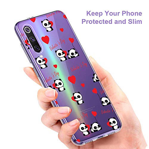 Oihxse Cristal Compatible con Motorola Moto G7 Plus Funda Ultra-Delgado Silicona TPU Suave Protector Estuche Creativa Patrón Panda Protector Anti-Choque Carcasa Cover(Panda A7)