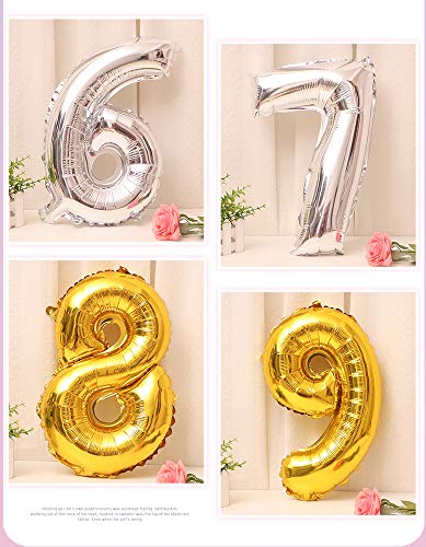 Ponmoo Foil Globo Número 13 31 Dorado, Gigante Numeros 0 1 2 3 4 5 6 7 8 9 10-19 20-29 30 40 50 60 70 80 90 100, Grande Globos para La Boda Aniversario, Globo de Cumpleaños Fiesta Decoración