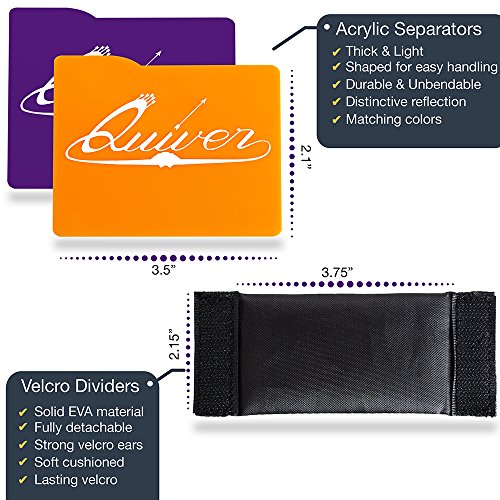 Quiver Time Naranja & Púrpura Tarjeta Funda divisores y separadores (7 Piezas) Juego organizadores | Ideal para Juegos de Mesa, Trading, Cifras, Dados, Accesorios