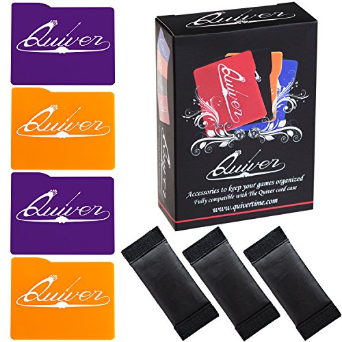 Quiver Time Naranja & Púrpura Tarjeta Funda divisores y separadores (7 Piezas) Juego organizadores | Ideal para Juegos de Mesa, Trading, Cifras, Dados, Accesorios