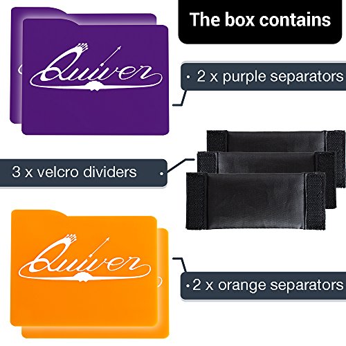 Quiver Time Naranja & Púrpura Tarjeta Funda divisores y separadores (7 Piezas) Juego organizadores | Ideal para Juegos de Mesa, Trading, Cifras, Dados, Accesorios