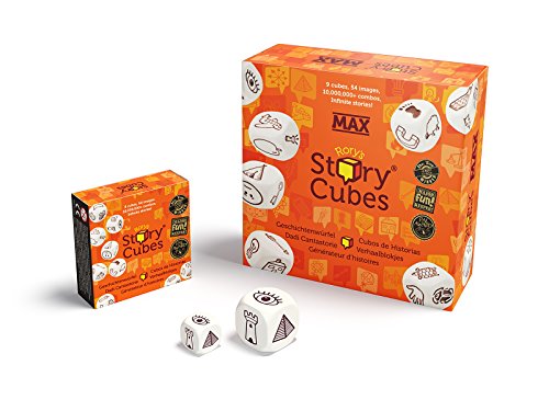 Story Cubes Max - Inglés, Castellano, Frances, Italiano, Alemán, Holandés - Juego de dados, 1 o más jugadores