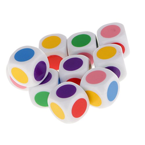 10pcs / Set Juguetes Educativos Juego de Mesa Dados en Cuadritos 6 Colores 16mm