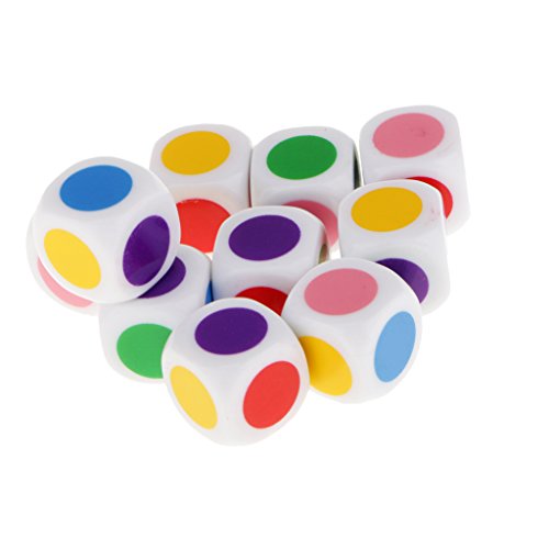 10pcs / Set Juguetes Educativos Juego de Mesa Dados en Cuadritos 6 Colores 16mm