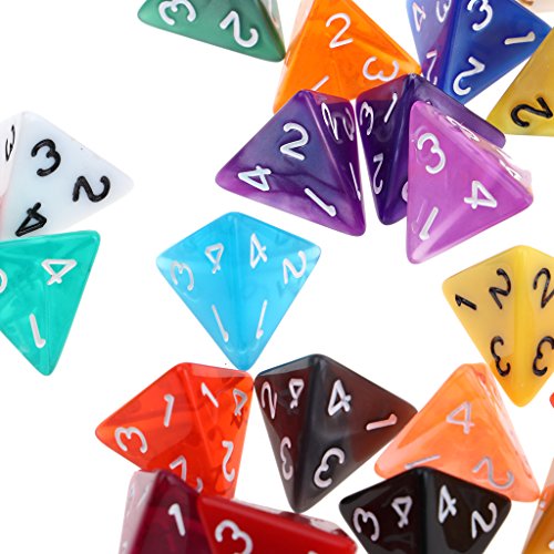 25x Dados D4 Dado de 4 Caras para DND MTG TRPG Juego