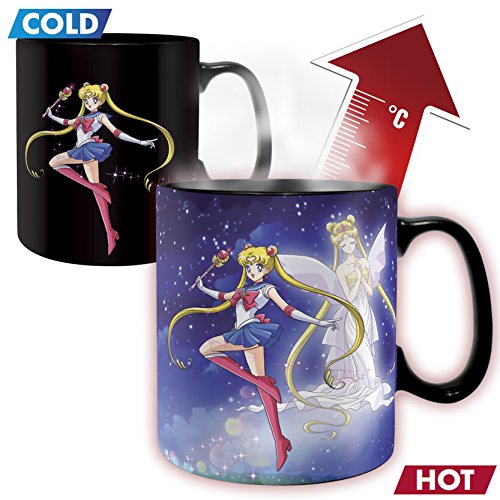 ABYstyle - SAILOR MOON - Taza cambia color con calor - 460 ml - Sailor moon y Chibi moon