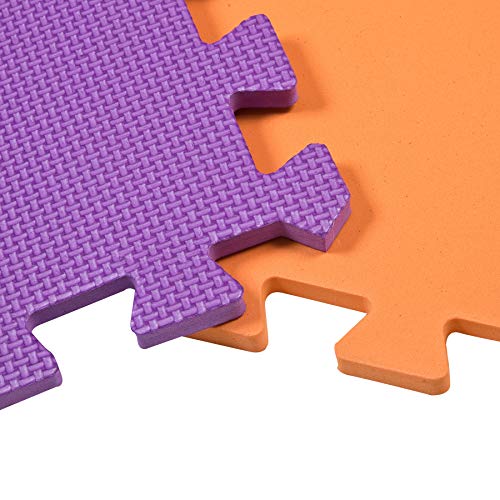 Alfombra de Juegos Edukit de Espuma EVA; 12 Piezas y 14 Bordes; 30 x 30cm; Baldosas Puzzle Multicolores – Una zona de juegos para bebés y niños brillante y segura