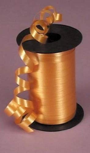 Balloon Ribbon - 5mm curling ribbon x 500m - dull gold 5mm curling ribbon by Curling Ribbon & Satin Tying Ribbon