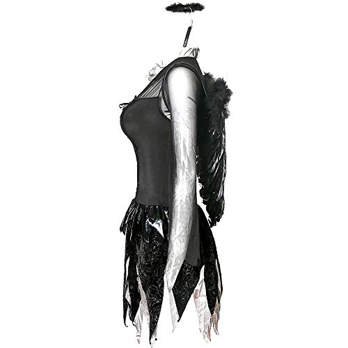 BaronHong Crossdress Hombre Black Angel Dress Drag Queens Party Costume (negro, XL)