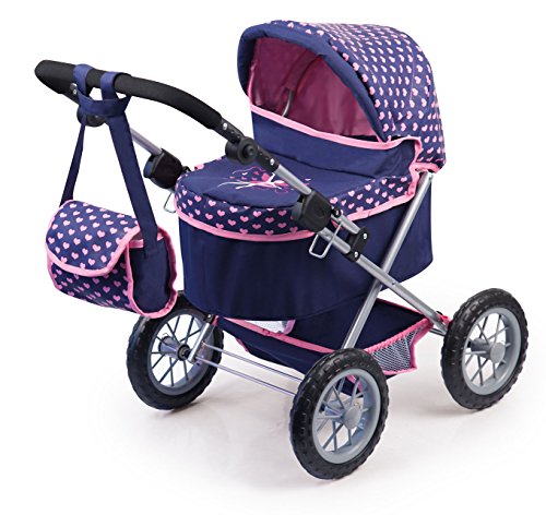 Bayer Design- Cochecito de muñeca, Trendy, Color Azul, Rosa, 68 x 67 x 41 cm (13052AA)