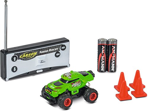 Carson- 1:60 Nano Racer Dino-Race 40 MHz 100% RTR, Color Verde (500404185)