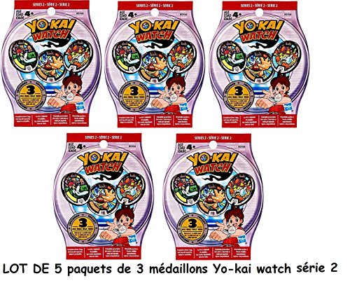 Channeltoys - Yo-kai watch - 5 Blind Bag yokai medals series 2 - 15 medals random yokai watch