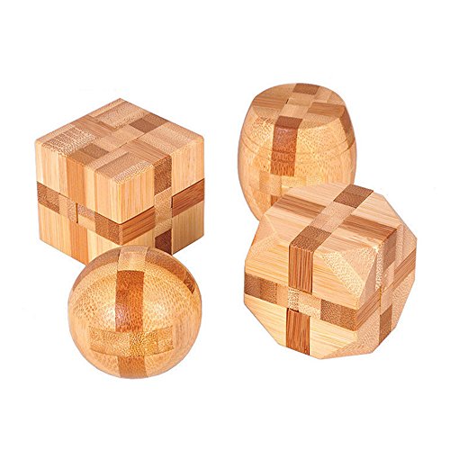 Chonor 9 Piezas Cubo Rompecabezas 3D de Madera del Enigma Educativo Juego Puzle - Clásica de Cerradura de Brain Teaser Puzzle IQ Juguetes para Niños y Adultos - Idea de Regalo y Decoración