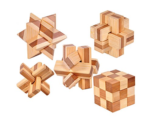 Chonor 9 Piezas Cubo Rompecabezas 3D de Madera del Enigma Educativo Juego Puzle - Clásica de Cerradura de Brain Teaser Puzzle IQ Juguetes para Niños y Adultos - Idea de Regalo y Decoración