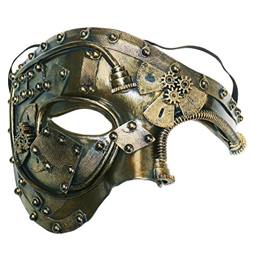 Coddsmz Máscara de Disfraces Steampunk Phantom of The Opera Máscara de Fiesta Veneciana mecánica