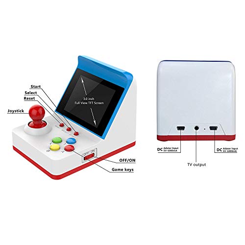 CXYP Mini Recreativa Arcade,3 Pulgadas 360 Juegos Consola de Juegos Portátil Retro Mini Arcade de Juegos portátil Retro Consola para Regalo de niños