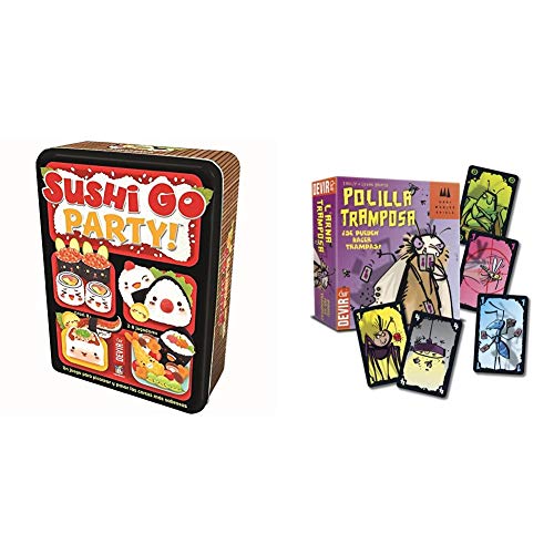 Devir - Sushi Go Party: edición en Castellano, Juego de Mesa (BGSGPARTY) +  -  Juego Polilla Tramposa (BGPOLI)