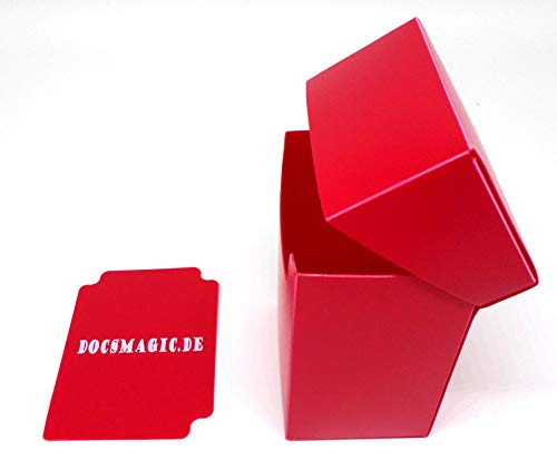 docsmagic.de 8 x Deck Box Full Red + Card Divider - Caja Roja - PKM YGO MTG