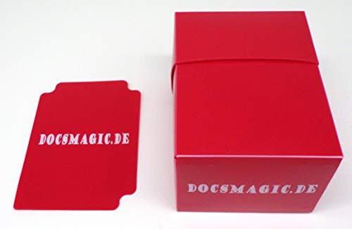 docsmagic.de 8 x Deck Box Full Red + Card Divider - Caja Roja - PKM YGO MTG