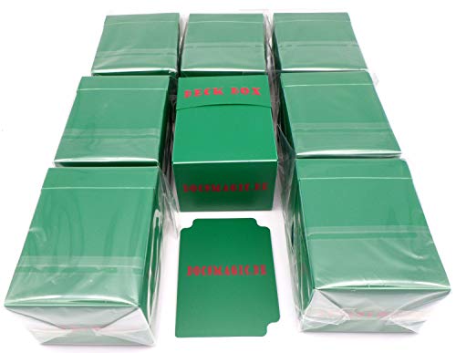 docsmagic.de 8 x Deck Box Green + Card Divider - Caja Verde - PKM - YGO - MTG