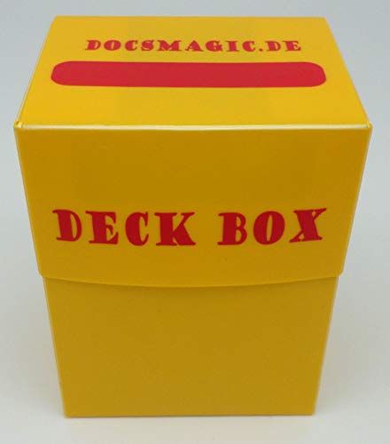 docsmagic.de Deck Box + 100 Double Mat Yellow Sleeves Standard - Caja & Fundas Amarillo - PKM - MTG