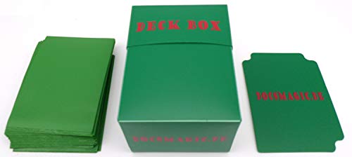 docsmagic.de Deck Box + 60 Double Mat Green Sleeves Small Size - Mini Caja & Fundas Verde - YGO