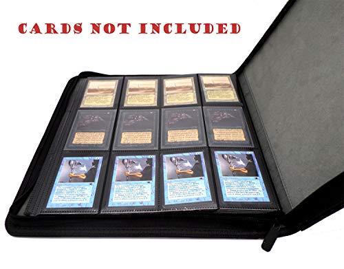 docsmagic.de Premium Pro-Player 12-Pocket Playset Zip-Album Black - 480 Card Binder - MTG - PKM - YGO - Cremallera Negra