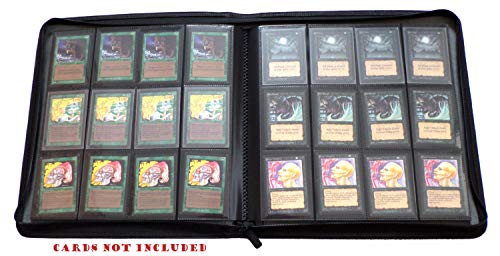 docsmagic.de Premium Pro-Player 12-Pocket Playset Zip-Album Black - 480 Card Binder - MTG - PKM - YGO - Cremallera Negra