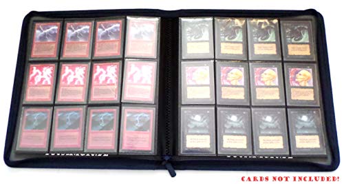 docsmagic.de Premium Pro-Player 12-Pocket Playset Zip-Album Dark Blue - 480 Card Binder - MTG - PKM - YGO - Cremallera Azul Oscuro