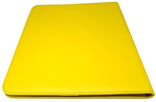 docsmagic.de Pro-Player 12-Pocket Playset Zip-Album Yellow - 480 Card Binder - MTG - PKM - YGO - Cremallera Amarillo