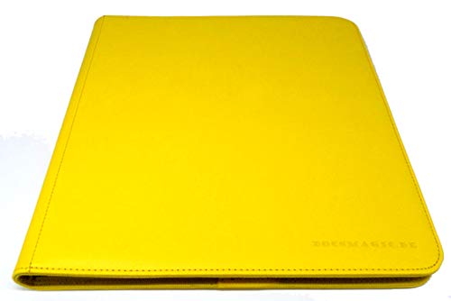 docsmagic.de Pro-Player 12-Pocket Playset Zip-Album Yellow - 480 Card Binder - MTG - PKM - YGO - Cremallera Amarillo