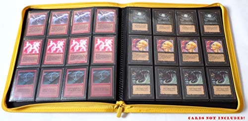 docsmagic.de Pro-Player 12-Pocket Playset Zip-Album Yellow - 480 Card Binder - MTG - PKM - YGO - Cremallera Amarillo