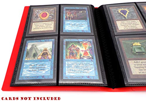 docsmagic.de Pro-Player 4-Pocket Album Red - 160 Card Binder - MTG - PKM - YGO - Álbum para Tarjetas Roja