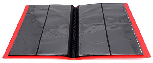 docsmagic.de Pro-Player 4-Pocket Album Red - 160 Card Binder - MTG - PKM - YGO - Álbum para Tarjetas Roja