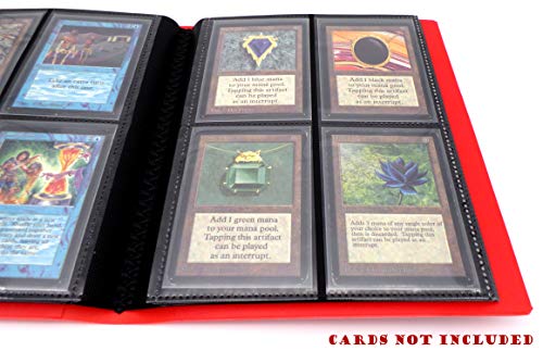 docsmagic.de Pro-Player 4-Pocket Album Red - 160 Card Binder - MTG - PKM - YGO - Álbum para Tarjetas Roja