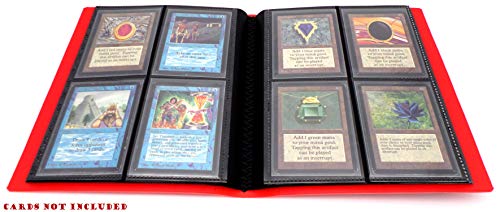 docsmagic.de Pro-Player 4-Pocket Album Red - 160 Card Binder - MTG - PKM - YGO - Álbum para Tarjetas Roja