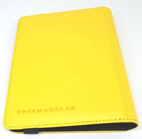 docsmagic.de Pro-Player Premium 4/8-Pocket Album Yellow - 160 Card Binder - MTG - PKM - YGO - Álbum para Tarjetas Amarillo